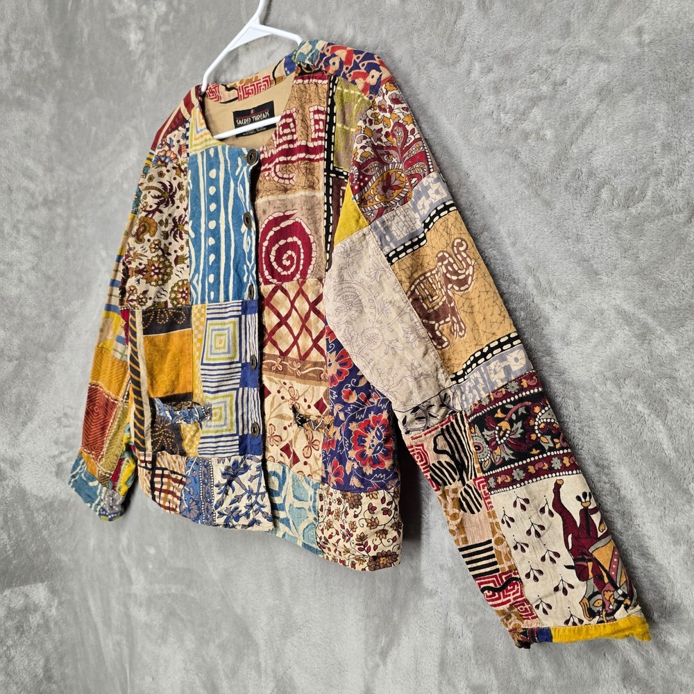 Sacred Threads Women's Medium Large Patchwork Jac… - image 2